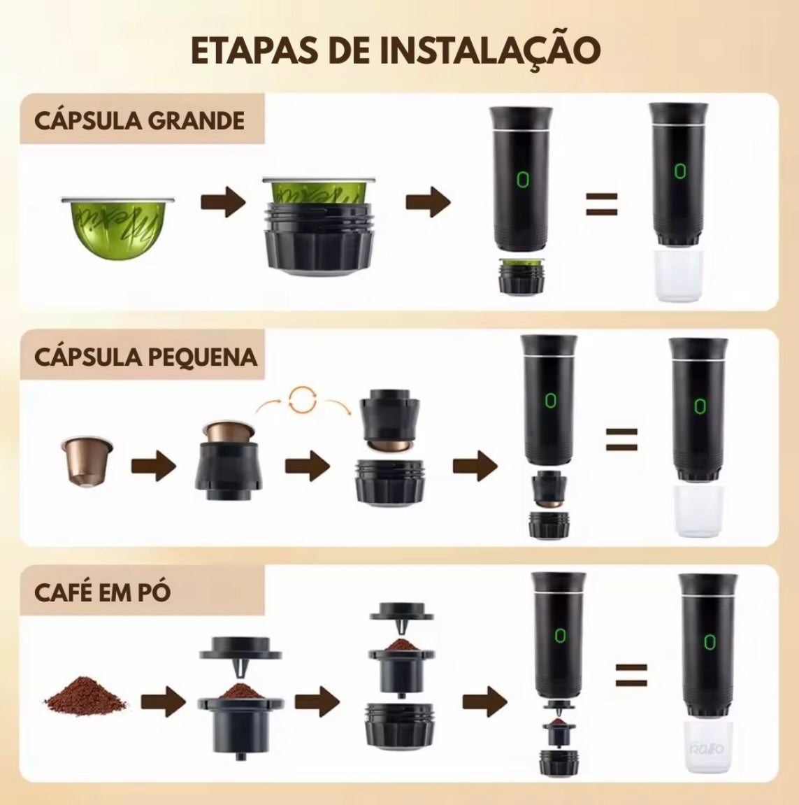 Máquina Café Portátil- 3em1