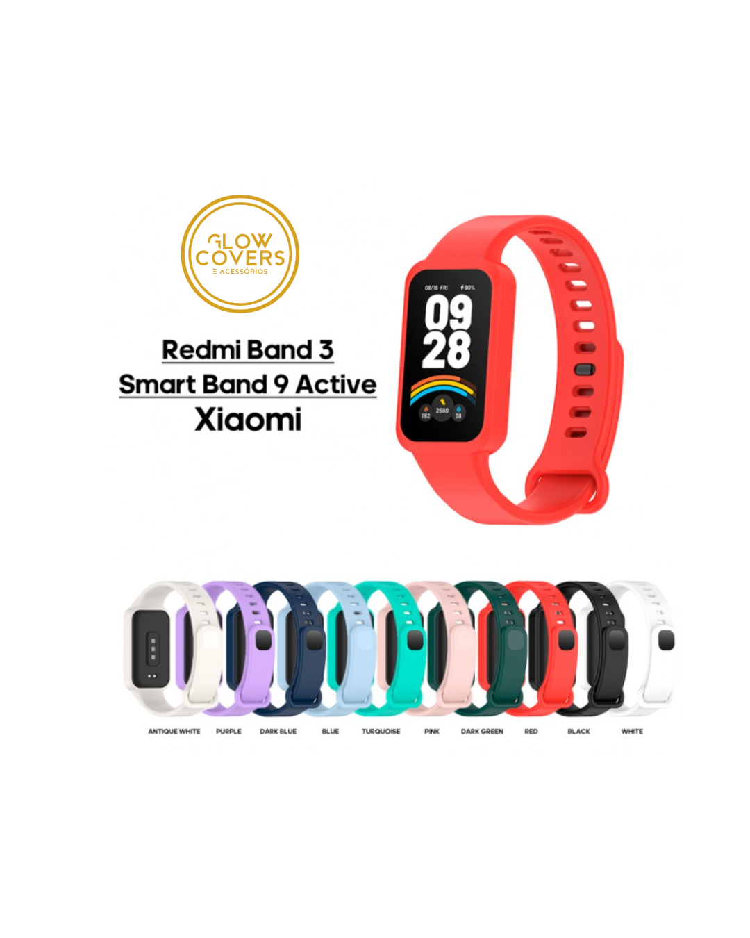 Bracelet Silicone Suave - Xiaomi Redmi Band 3 / Smart Band 9 Active