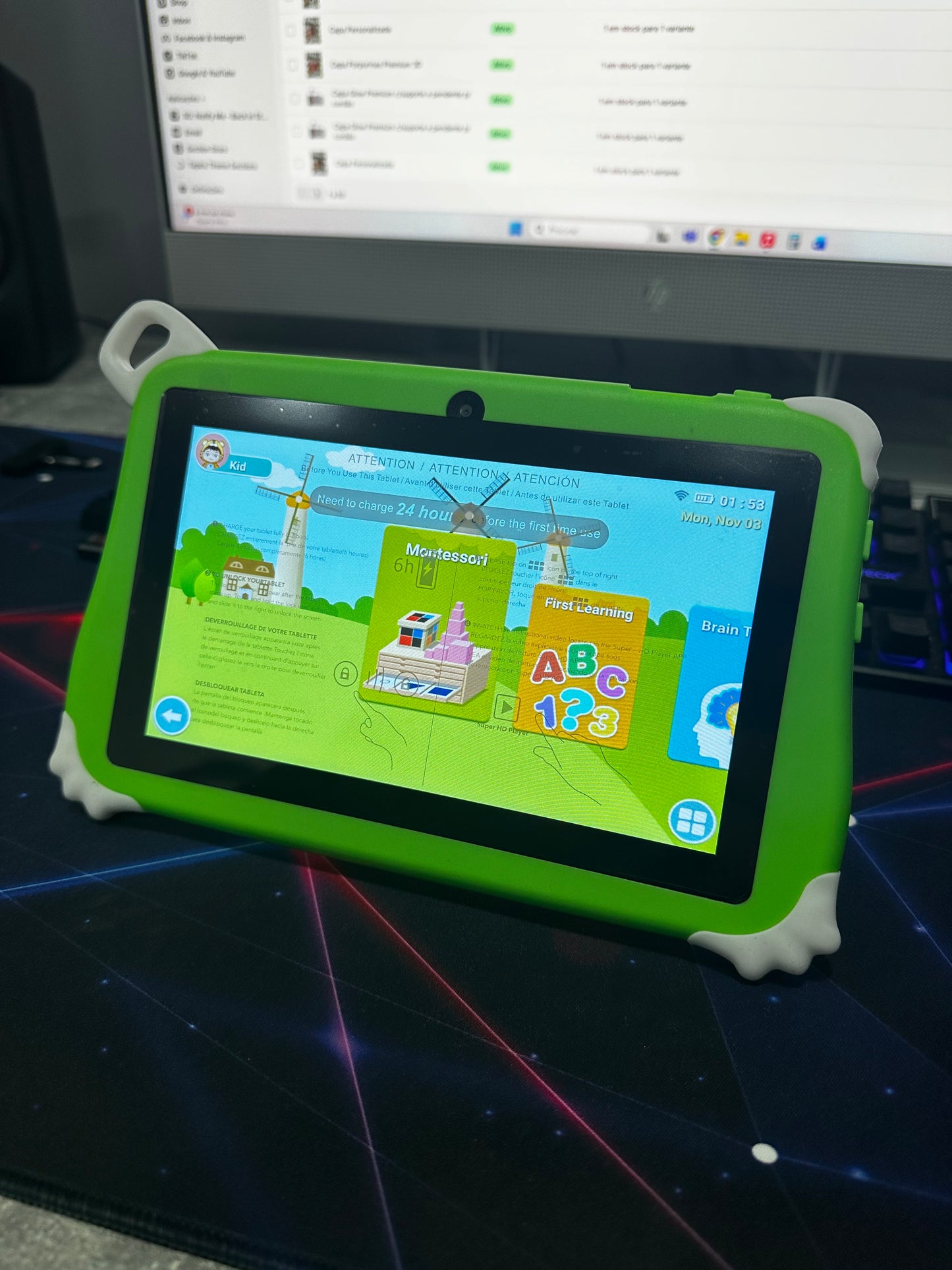 Tablet Criança GL301MAX - Dinossauro | 8GB + 256 GB