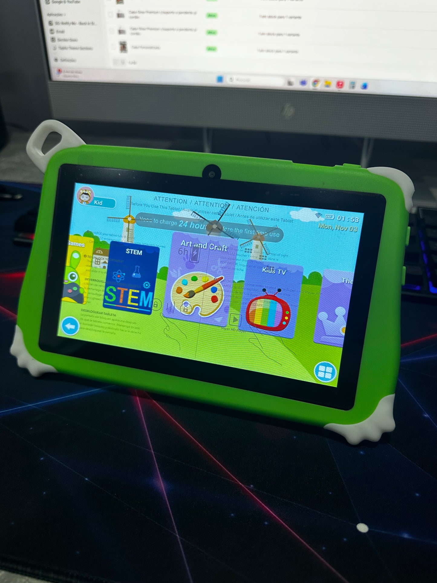 Tablet Criança GL301MAX - Dinossauro | 8GB + 256 GB